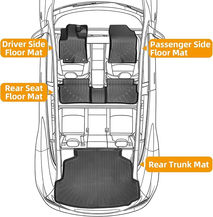 Floor Mats for Toyota Corolla 2009 2010 2011 2012 2013, for Corolla Standard,LE,S XLE,XRS,L,LE/S Special Edition Floor Mats, Front Rear Mats &Cargo Mat, TPE Anti-Slip Summer Winter Car Accessories