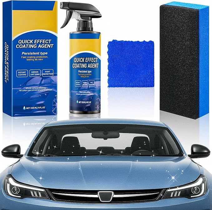 Quick Effect Coating Agent for Car - 2026 Upgrade Car Coating Spray for Shine & Protection, Quick-Acting Car Scratch Wax Coating Spray for Scratch Repair, Oil Film Removal, Hydrophobic Coating