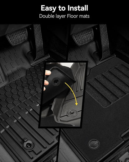 3W Floor Mats with Front Carpet & Trunk Mat for Toyota Sienna 2021-2026 LE/XLE(Only for 8 Seat), TPE All Weather Custom Fit Floor Liner for Sienna 1st, 2nd and 3rd Row and Cargo Mat, Black