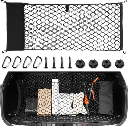 Amiss Envelope Style Truck Bed Cargo Net with Side Organizer, Fits for 2017-2025 Honda Ridgeline Accessories, Portable Storage and Highly Elastic Organizer with Hook, Car Exterior Accessories.