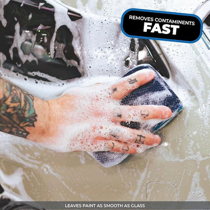 The Rag Company - Ultra Clay Scrubber - Fast and Effective Removal of Paint Contaminants, Light Overspray, and More; Dual Sided Design for Scrubbing and Clay Work; Deep Clean Glass (2-Pack)