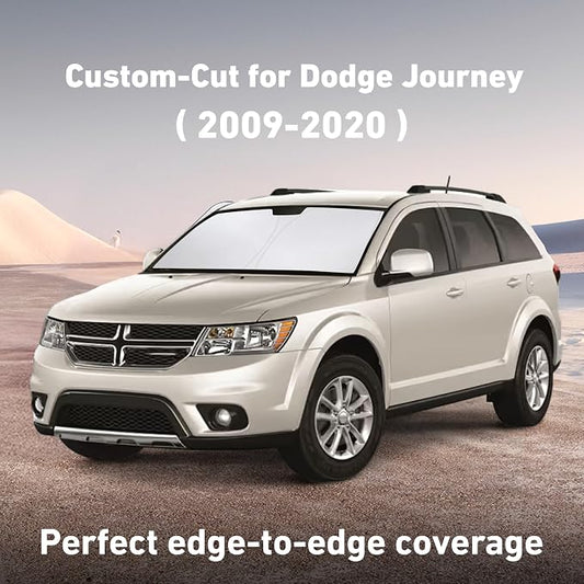 EcoNour Windshield Sunshade Compatible for Dodge Journey 2009-2018 2019 2020, Sun Visor for Front Windshield & Window Sun Shade Cover, UV Heat Blocker & Protector, Car Accessories
