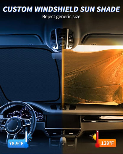 Sentra Customized Windshield Sun Shade for 2020 2021 2022 2023 2024 2025 2026 Sentra S/SV/SR Front Window Sunshade Visor Protector Foldable Blocks UV Rays Keep Car Cooler Accessories