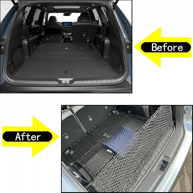Rear Trunk Organizer Cargo Net Suitable for 2024 2025 2026 Toyota Grand Highlander Hybrid Limited Platinum Nightshade XLE LE Rear Trunk Mesh Cargo Storage Net Bag Grand Highlander Accessories