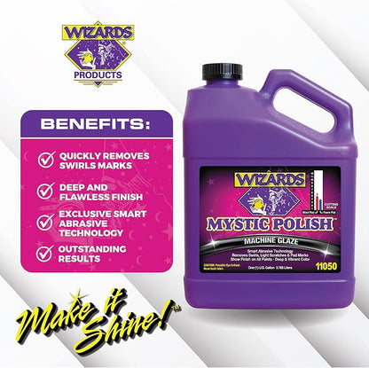 Wizards Motorcycle Cleaner Kit - 5 Piece Motorcycle Accessories Saddle Pack - Motorcycle Detailing Supplies - Bike Surface Cleaner and Tire Cleaner - Powerful Stain Removal Kit With Tire Protectant