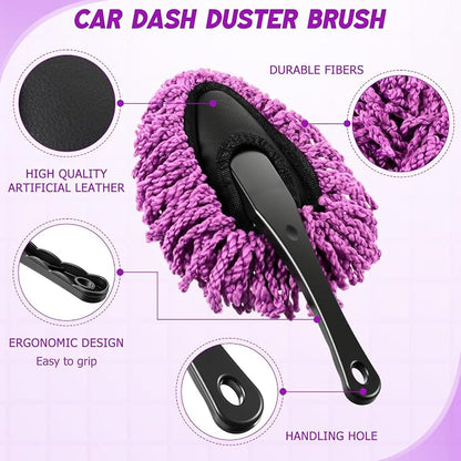 16 Pcs Windshield Cleaner Tool, Car Cleaning Kit with Various Detailing Brushes Set Spray Bottle Cleaner Towel Cleaning Gel Accessories Car Interior Detailing Kit for Windows Vents(Purple)