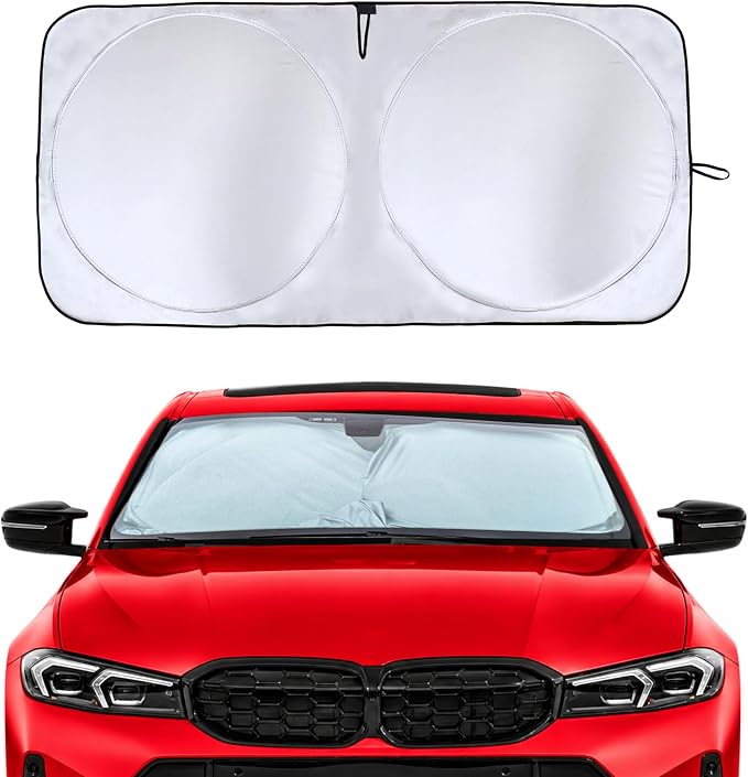 Econour Car Windshield Sun Shade, Automotive Window Sunshade, Universal Fit for Cars SUVs and Trucks, Blocks 99% Heat and UV Rays, Keeps Car Interior Cool, Sun Visor Summer Car Accessory