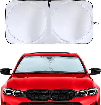 Econour Car Windshield Sun Shade, Automotive Window Sunshade, Universal Fit for Cars SUVs and Trucks, Blocks 99% Heat and UV Rays, Keeps Car Interior Cool, Sun Visor Summer Car Accessory