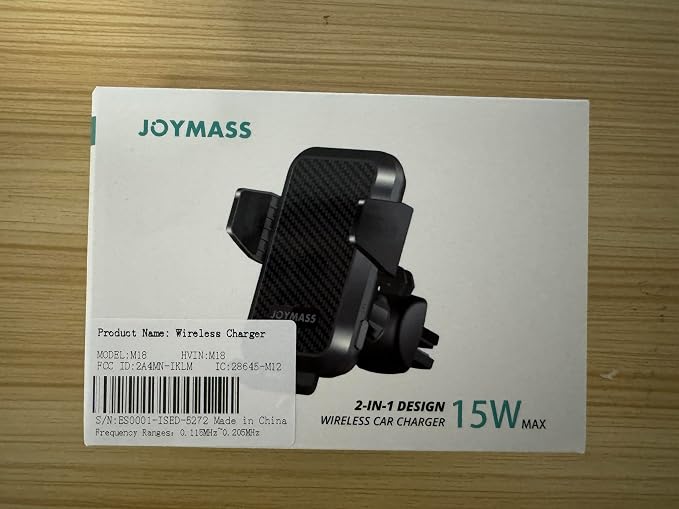 JOYMASS Wireless Car Charger, 15W Fast Charging Auto Clamping Car Charger Cell Phone Holder Mount Vent for iPhone 15 14 13 12 Mini Pro Max 11 XR, Samsung Galaxy S23 Ultra S22 S21+ Note 20, etc - Red