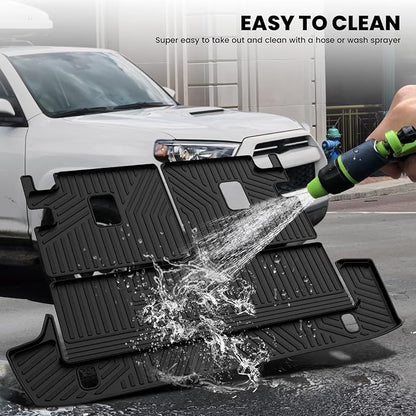 LASFIT Cargo & Backrest Mats for Toyota 4Runner 2010-2024 (Only for 7 Seats), All Weather Custom Fit Cargo Liner for Toyota 4 Runner TPE Mats Seatback Mat & Trunk Mat, Black