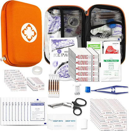 Small-Waterproof Car First-Aid Kit Emergency-Kit - Orange 273Piece Camping Equipment for Camping Hiking Home Travel YIDERBO