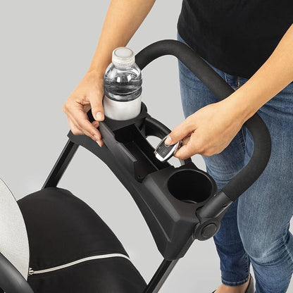 Chicco KeyFit Caddy Frame Stroller, Accepts All Chicco Infant Car Seats, Adjustable Handle, Parent Tray, Black/Black