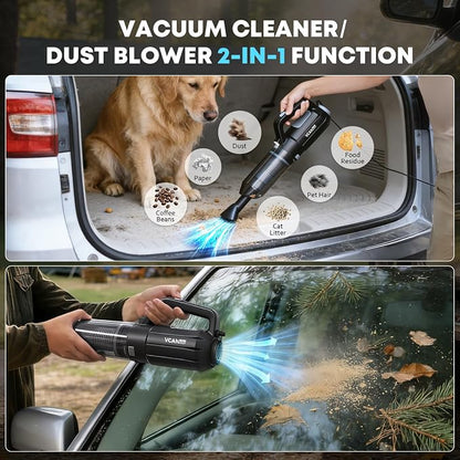 VCANENERGY Car Cleaning kit, Car Interior Detailing kit with 10000pa Car Vacuum Cleaner, Detailing Brush Set, Wheel Brush, Windshield Cleaner Tool, Complete Auto Accessories for Men, Women