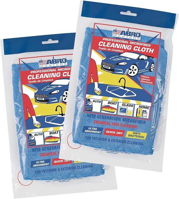 ABRO Professional Grade Car Detailing Kit, Includes Streak Free Glass Cleaner, Wheel Cleaner, 2 Mircofiber Cleaning Towels, Interior & Exterior Wash