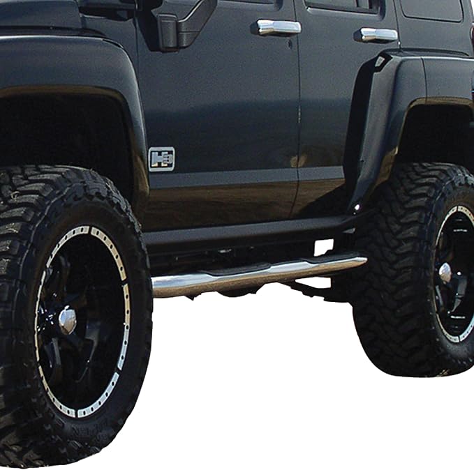 ARIES 204076-2 3-Inch Round Polished Stainless Steel Nerf Bars, No-Drill, Fits Select Hummer H3