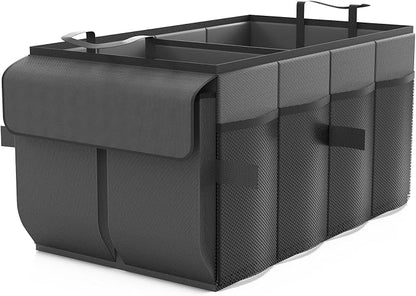 Beicarin Car Trunk Organizer Storage Box - Collapsible Car Boot Organizer Tidy Cargo Storage Box Accessories for SUV, MPV, Van, Size M, Black