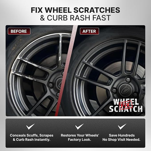 Wheel Scratch Fix® Gray Touch Up Paint for Cars - DIY Alloy Wheel Repair Kit, Curb Rash Remover with Fast-Drying Pen - Long-Lasting OEM Finish Car Rim Paint for Scuffs and Chips at Home (Anthracite)
