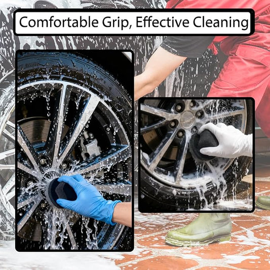 Wheel Tire Shine Sponge, Soft Foam Applicator Pad for Tire Dressing, Reusable Tire Shine Tool, Car Cleaning Accessories for Daily Auto Detailing, Suitable for Car Tires, Wheels & Auto Exterior Care