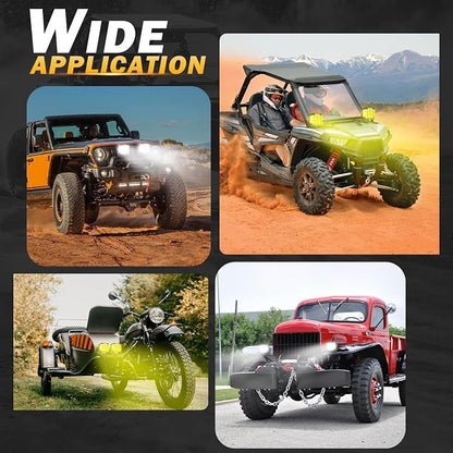 Auxbeam 7" Off-Road Lights with 270° Side Shooter, V Max Series Pod Lights with DRL & Back Light, 228W 26100LM Spot Flood Combo Ditch Lights, Cube LED Driving Light for Jeep ATV UTV, Pair