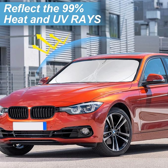 INSAUTO Windshield Sun Shade for 2019-2025 BMW 3 Series 328i M340i M3, Front Window Sun Visor Protector Cover Custom Fit BMW 3 Series Accessories