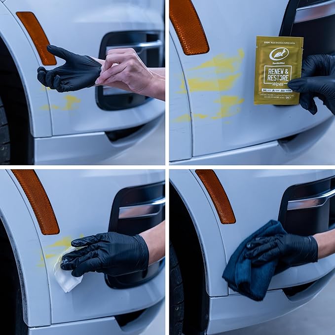 Turtle Wax 54349 Renew and Restore Wipes, Car Paint Scratch Removal, Works on Water Spots, Headlight Oxidation, Glass, Metal and More, Pack of 8 Wipes
