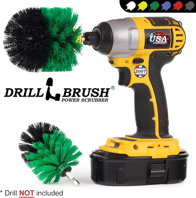 Drill Powered Kitchen Cleaning Supplies - Kitchen Scrubbing Accessories - Drill Brush Household Cleaner - Oven Cleaning Tool - Stovetop Scrubber Brushes - Kitchen Sink Scrub Brush - Frying Pan Brush