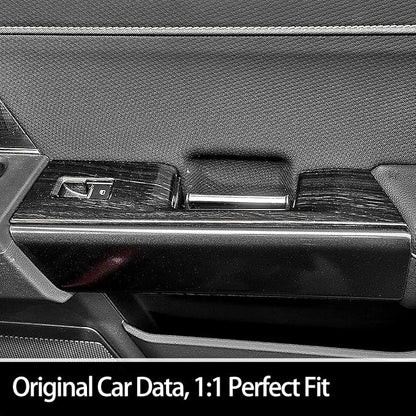 GZXinWei Interior Accessoreis for Ford F150 2021 2022 2023 2024 2025 2026 Door Window Control Switch Panel Trim Cover Wrap Decor Upgrade Parts Black Wood Grain