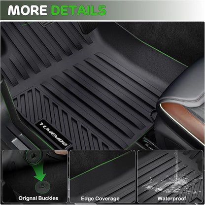 Floor Mats for Toyota 4Runner 2013-2024 (Only for 5 Seats) Upgrade Trunk Mat with Backrest Mat All Weather TPE Floor Liners Fit for Toyota 5th Gen 4 Runner Anti-Slip Full Set Car Accessories
