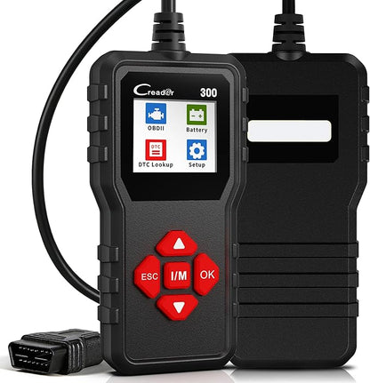 LAUNCH Creader 300 OBD2 Scanner, Car Code Reader with Full 10 OBDII Modes, Read & Clear Codes, Live Data, VIN, Freeze Frame, I/M Readiness, O2 Sensor, DTC Lib, Battery Test for 1996 & Newer Cars