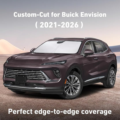 EcoNour Windshield Sunshade Compatible for Buick Envision 2021-2024 2025 2026, Sun Visor for Front Windshield & Window Sun Shade Cover, UV Heat Blocker & Protector, Car Accessories