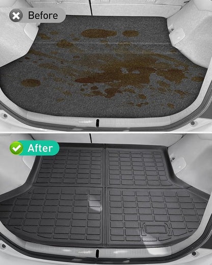 Car Floor Mats for Toyota Prius: 2004 2005 2006 2007 2008 2009 All Weather Accessories for Prius 2004-2009 Black Cargo Liner 4PCS Carpet Custom Fit for Toyota Prius 04-09 Automotive TPE Floormats