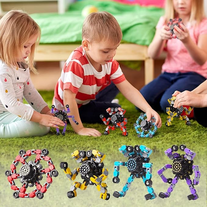 Gokeey Party Favors for Kids All Age Travel Sensory Toys for 8 9 10 Year Old Boys Transformable Fidget Spinners Toys for Kids and Adults Birthday Gifts for Teens