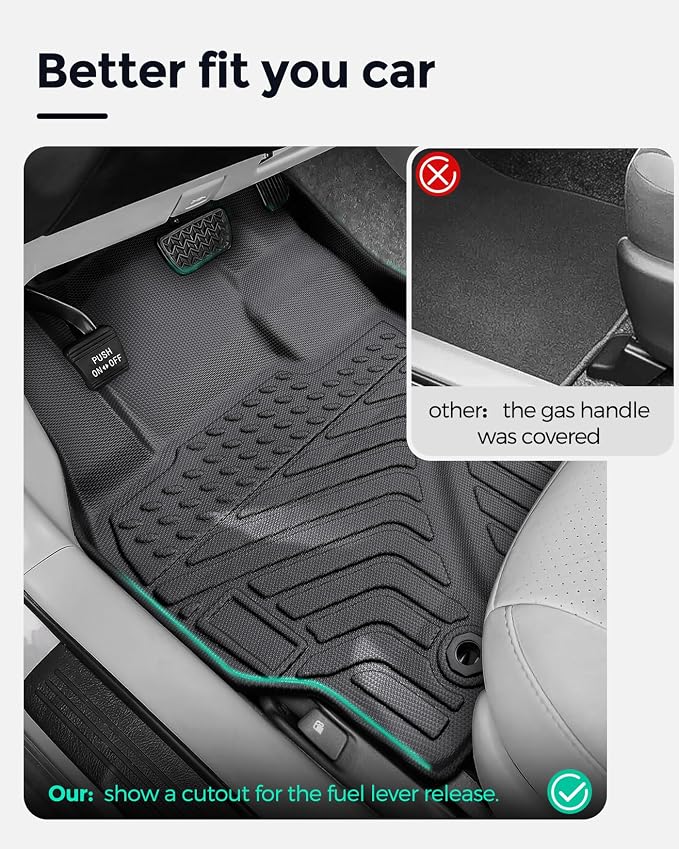 Car Floor Mats for Toyota Prius: 2004 2005 2006 2007 2008 2009 All Weather Accessories for Prius 2004-2009 Black Cargo Liner 4PCS Carpet Custom Fit for Toyota Prius 04-09 Automotive TPE Floormats