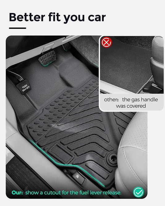 Car Floor Mats for Toyota Prius: 2004 2005 2006 2007 2008 2009 All Weather Accessories for Prius 2004-2009 Black Cargo Liner 4PCS Carpet Custom Fit for Toyota Prius 04-09 Automotive TPE Floormats