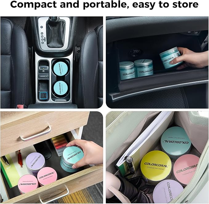 ColorCoral Car Cleaning Gel Universal Gel for Car Vent Cleaner Cleaning Putty Auto Detailing Car Interior Dust Cleaning Kit for Auto Seat, Christmas Stocking Stuffers for Adults Men Women Kid 160g