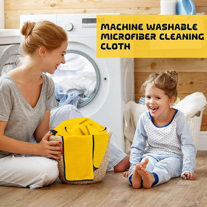 Tallew 60 Pcs Yellow Microfiber Towels: 16"x16" Microfiber Drying Towels Bulk Micro Fiber Car Cleaning Cloth for Cars Drying Washing Polishing Cleaning Household Supplies