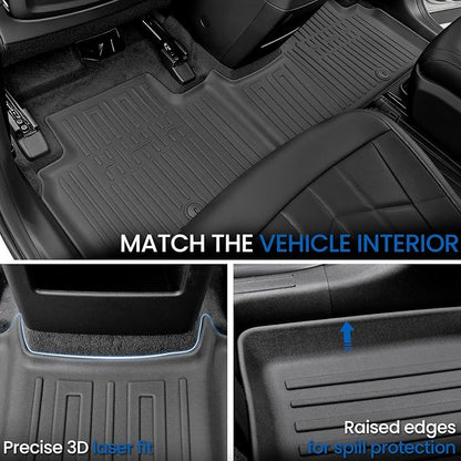 Floor Mats Set for 2027 Kia Telluride 7&8 Seats Gas Only, All Weather TPE Floor Liners Backrest Mat Trunk Mat Cargo Liner Accessories