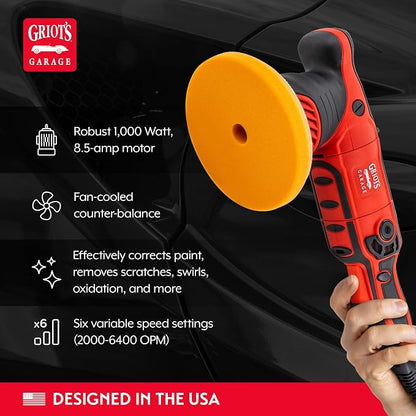Griot's Garage G9 Orbital 2-Step Ceramic Kit for Car Polishing and Detailing, Includes Orbital Polisher, BOSS Correcting Cream, 6.5" Foam Pads, Ceramic 3-in-1 Wax, and Microfiber Towels, 11558