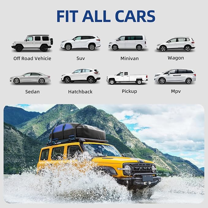Asinking Car Rooftop Cargo Carrier Bag 20 Cubic Feet, 100% Waterproof Roof Bag Top Luggage Carrier for Any Vehicles with/without Rack Cross Bar, Includes Anti-Slip Mat +4 Door Hooks +Storage Bag +Lock