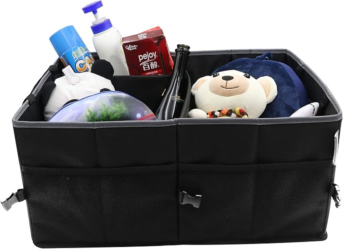 FH Group E-Z Travel™ Collapsible Multi-Compartment Car Trunk Organizer, Cargo Storage Organizer for Cars, SUVs, and Trucks Gray