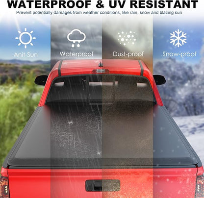 MOSTPLUS 5FT Roll-Up Soft Vinyl Truck Bed Tonneau Cover Compatible with 2016-2023 Toyota Tacoma Extra Short Model On Top Fleetside Cargo Bed 60Inch
