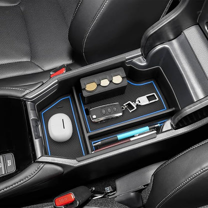 2023-2025 2026 Accord Hybrid Center Console Organizer for Honda Accord (LX/SE/EX/EX-L/Sport/Sport-L/Touring),Durable ABS Plastic Console Tray Insert 2026 Accord Accessories w/Coin Holder (Blue)
