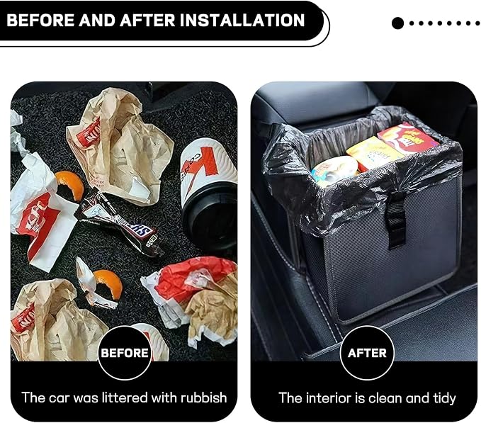 Foldable Car Trash Can, Waterproof Leakproof Hanging Auto Garbage Can, Multifunctional Large Capacity Vehicle Garbage Bag Storage Bag Organizer, Interior Car Accessories (Large)