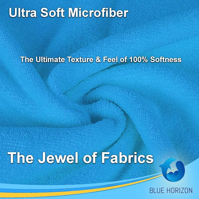 Microfiber Cleaning Towels, Pack of 24, Ultra Soft Plush Washcloth, All Purpose Premium Microfiber Detailing Cleaning Cloths Reusable Shop Towels (16" x 16", Sky Blue)