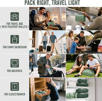 Veken 8 Set Packing Cubes for Travel Essentials,Anti-Wrinkle Buckled Suitcase Organizer for Shoe & Toiletry Bag,Carry On Luggage Bag with 99+ Count Mesh Holes for Airplane & College Dorm Accessories