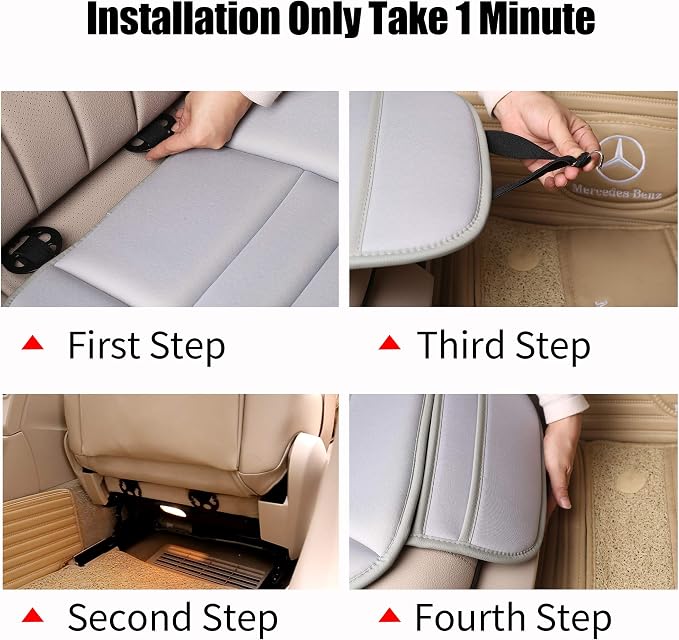 Lofty Aim Premium Car Seat Cushion, Driver Seat Cushion with Comfort Memory Foam & Non-Slip Rubber Bottom, Car Seat Pad Works with 95% of Vehicles and Office Chair or Home (Gray)
