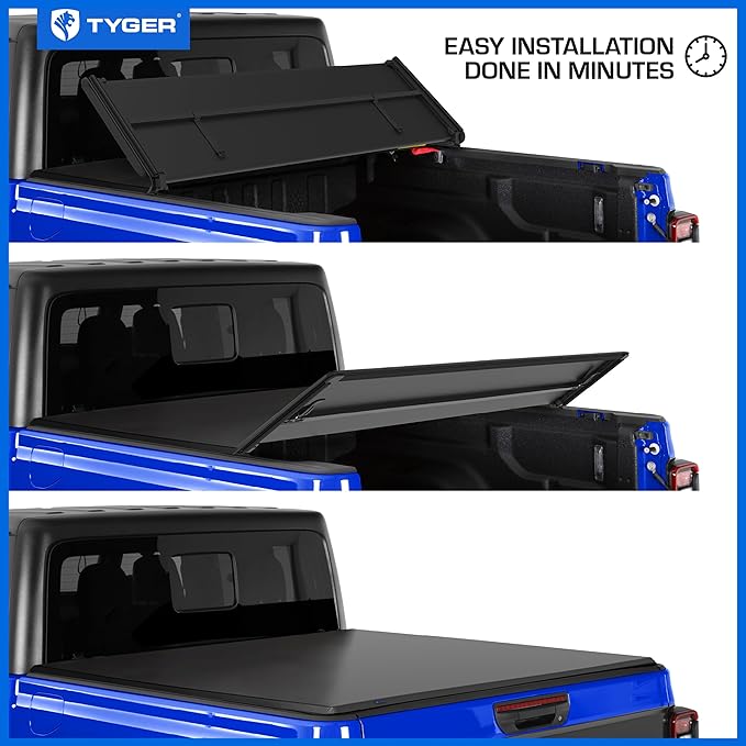 Tyger Auto T3 Soft Tri-fold Truck Bed Tonneau Cover Compatible with 2020-2026 Jeep Gladiator JT | 5' (60") Bed | TG-BC3J1060