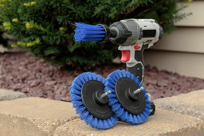 Drillbrush Boat Detailing Kit for Cordless Drill - Power Swimming Pool Tile Cleaner Brush Set - Crevice Cleaning Brush for Electric Drill - Small Power Scrubber for Grout - Spin Scrubber Attachment
