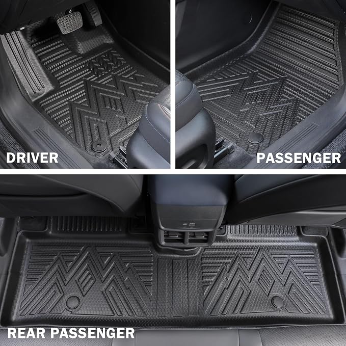 KUST Floor Mats for 2025-2026 Chevy Equinox/GMC Terrain Accessories (Gas Only), All Weather Car Mats with Backrest Mat & Cargo Trunk Liner & Door Sill Protector, TPE Rubber, Raised Edge, Full Set
