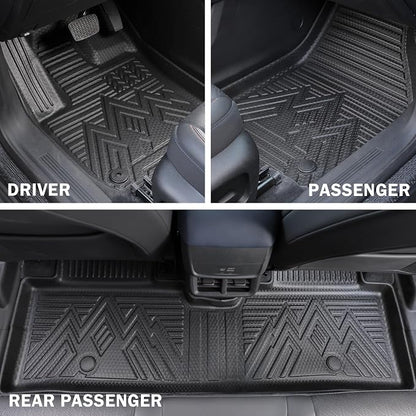 KUST Floor Mats for 2025-2026 Chevy Equinox/GMC Terrain Accessories (Gas Only), All Weather Car Mats with Backrest Mat & Cargo Trunk Liner & Door Sill Protector, TPE Rubber, Raised Edge, Full Set